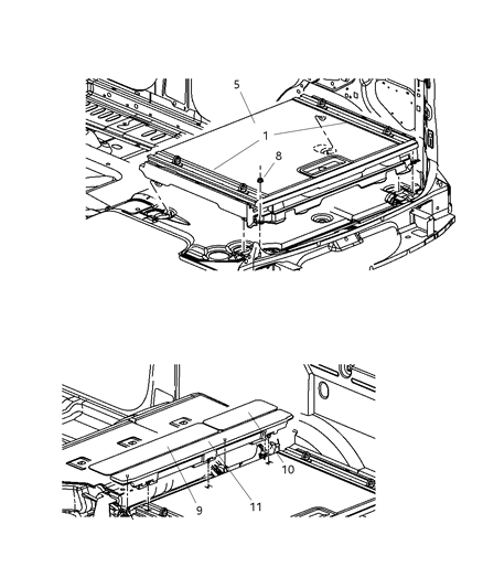 2007 Dodge Nitro Bezel-Cargo Rail Diagram for 1HM251DVAA