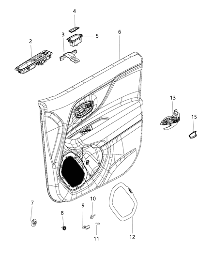 2018 Jeep Renegade Panel-Front Door Trim Diagram for 6NQ57U00AA