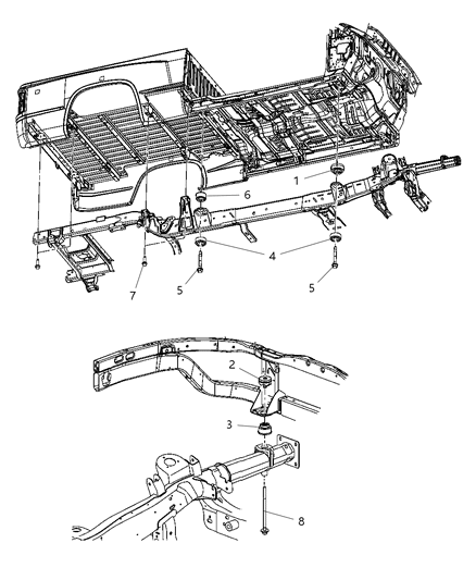 2009 Dodge Dakota Body Hold Down Diagram 1