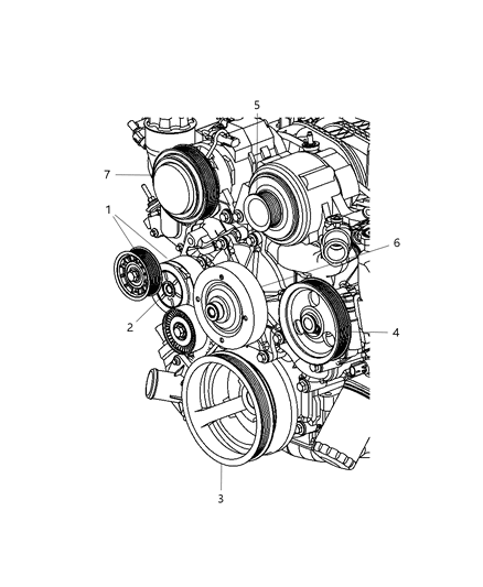 2009 Jeep Grand Cherokee Pulley & Related Parts Diagram 2