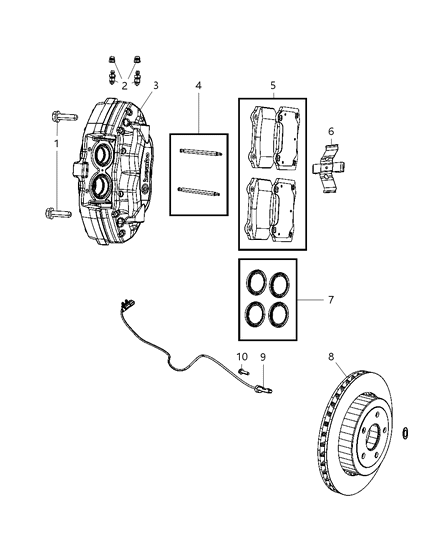 2010 Jeep Grand Cherokee Brakes, Rear, Disc Diagram 1