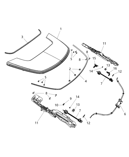 2014 Chrysler 200 Tonneau Cover Diagram