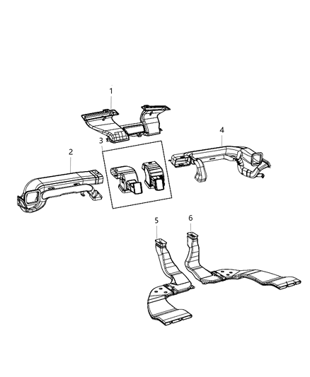 2018 Dodge Grand Caravan Ducts, Front Diagram