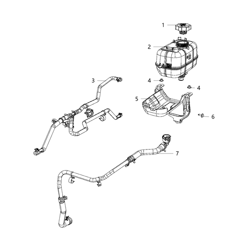 2020 Jeep Gladiator Coolant Recovery Bottle Diagram