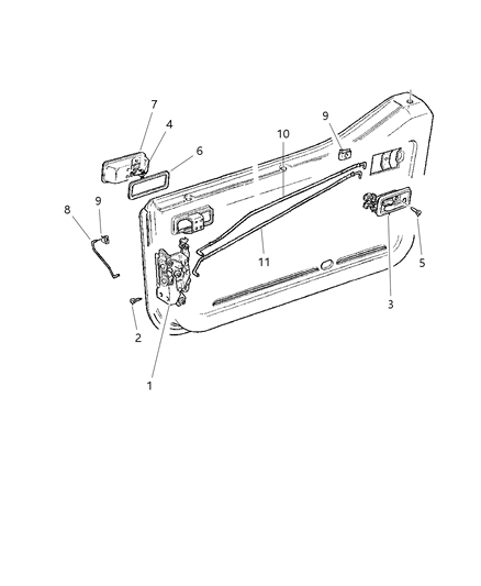 2005 Jeep Wrangler Link-Latch Locking Diagram for 55395193AA