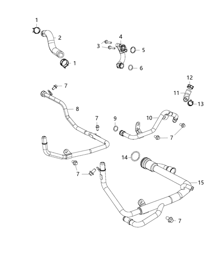 2016 Jeep Grand Cherokee Coolant Tubes Diagram 1