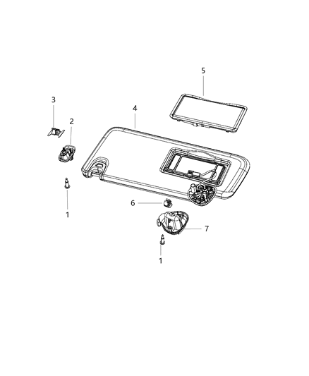 2020 Ram 3500 Visor Diagram for 6NN54TX7AD