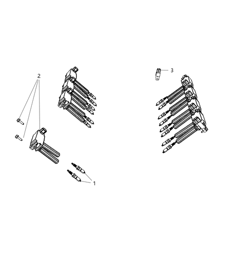 2012 Dodge Charger Spark Plugs & Ignition Coil Diagram 3