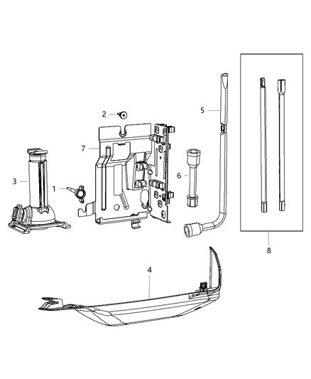 2013 Ram 3500 Wrench-Wheel Lug Nut Diagram for 68086358AA