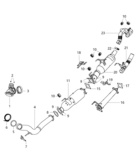 2020 Ram 3500 Pipe-Exhaust Diagram for 68261138AB