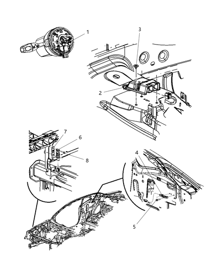 2012 Dodge Challenger Steering Column Module Diagram for 1RJ37XDVAF