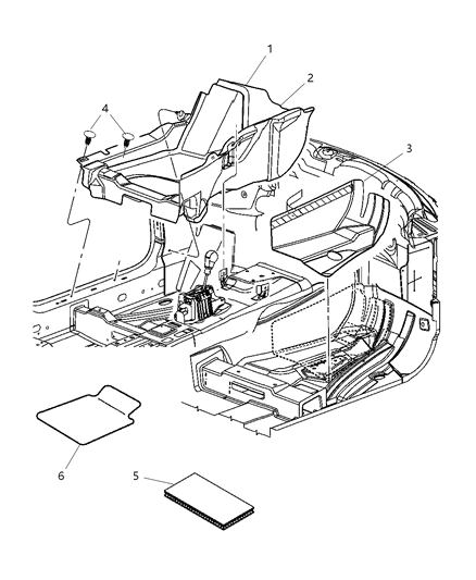 2010 Chrysler 300 Carpet, Front Diagram