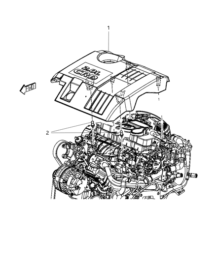 2009 Dodge Journey Engine Cover & Related Parts Diagram 1