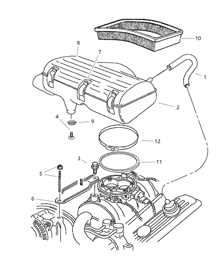 1998 Dodge Ram 2500 Regular Cab Air Cleaner Diagram 1