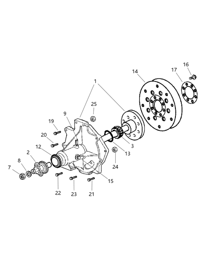 2001 Chrysler Prowler Driveshaft Yoke Flange Diagram for 4815703