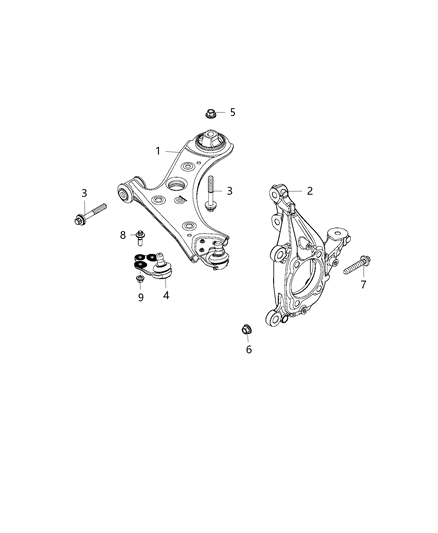 2016 Jeep Renegade Suspension KNUCKLE Diagram for 68251821AA
