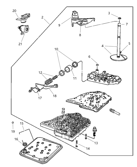 2007 Chrysler PT Cruiser Valve Body Diagram 1