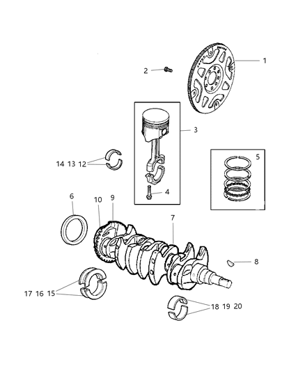 2004 Jeep Liberty Flywheel Diagram for 52104578AB