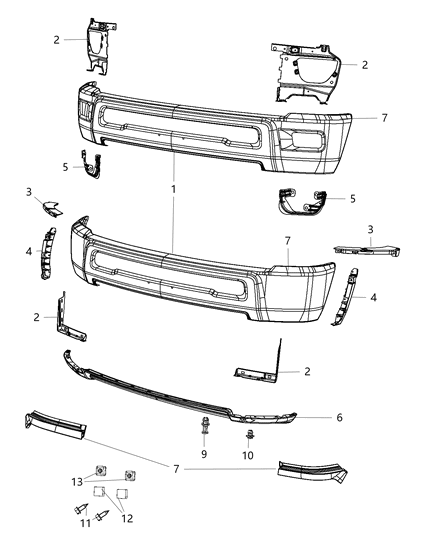 2011 Ram 3500 Bumper Front Diagram