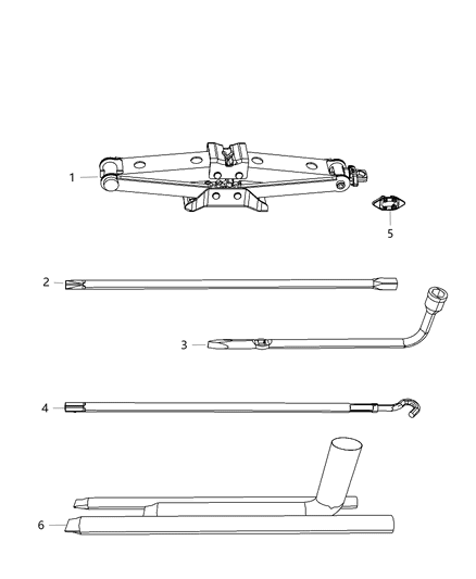 2021 Jeep Wrangler Jack Assembly & Tools Diagram