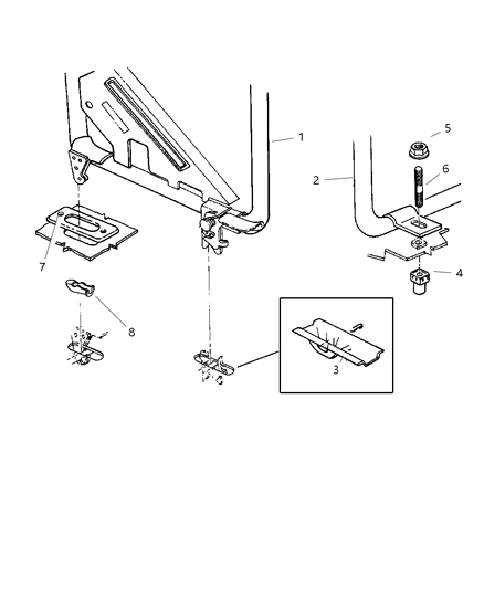 2002 Dodge Ram Wagon Risers - Rear Seats Diagram