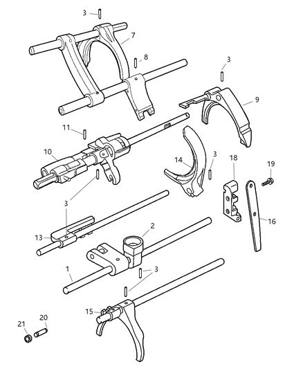 2005 Dodge Ram 2500 Fork-First And Second Diagram for 5010091AB