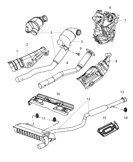 2008 Jeep Patriot Catalytic Converter Diagram for 5105452AC