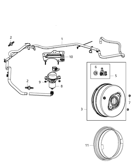 2014 Dodge Durango Booster & Pump, Vacuum Power Brake Diagram