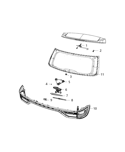 2021 Dodge Durango Wiper And Washer System, Rear Diagram