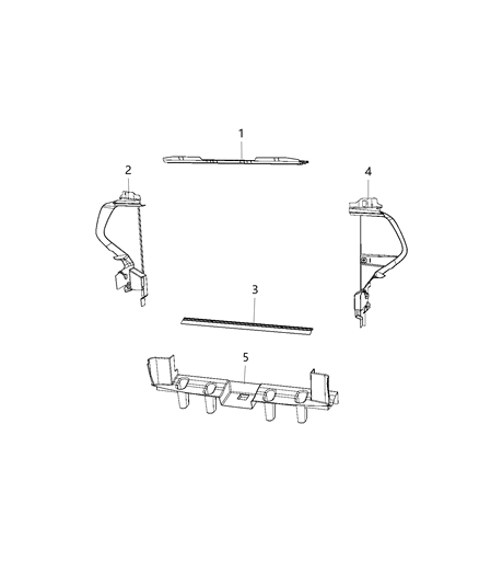 2019 Jeep Grand Cherokee Radiator Seals, Shields, Baffles, And Shrouds Diagram