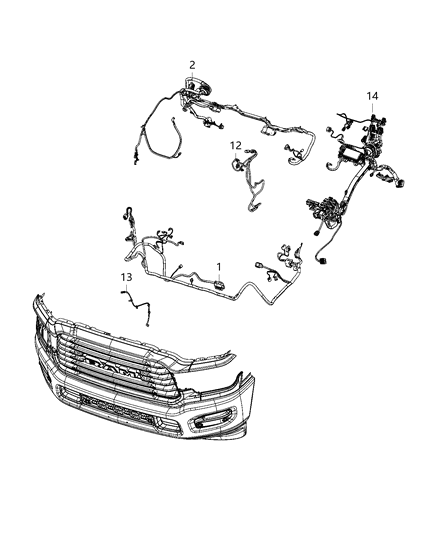 2020 Ram 2500 Front End Module Diagram for 52112323AE