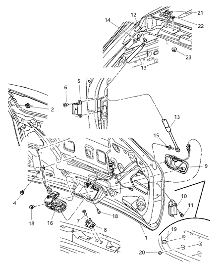 2005 Chrysler Pacifica Liftgate Panel Diagram