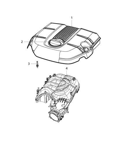 2017 Jeep Grand Cherokee Engine Cover & Related Parts Diagram 1