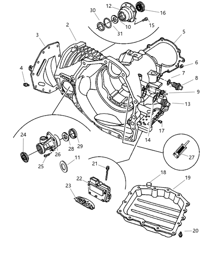2007 Chrysler Sebring Case , Extension & Solenoid Diagram 1