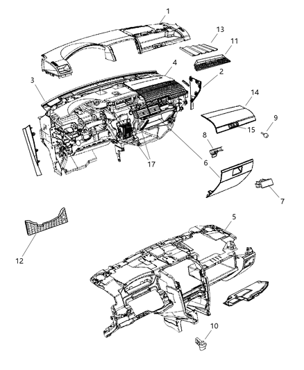 2008 Dodge Caliber Cover-Instrument Panel Diagram for YD451DVAA
