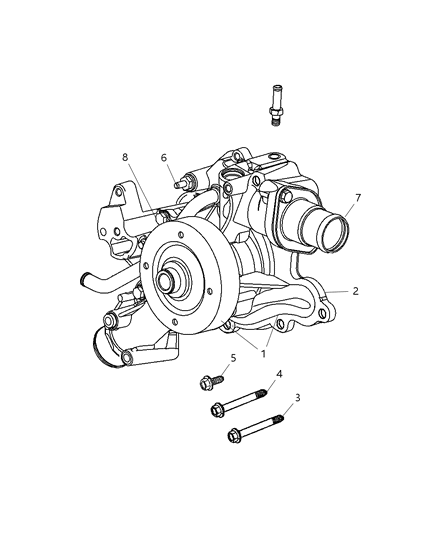 2005 Jeep Grand Cherokee Water Pump & Related Parts Diagram 2
