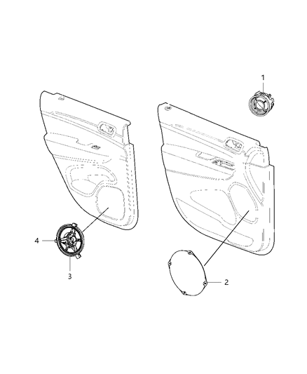 2019 Dodge Durango Speakers, Door Diagram