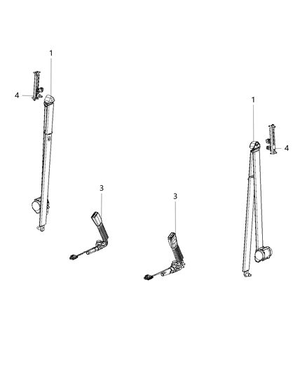 2017 Ram ProMaster 2500 Seat Belts Front Diagram