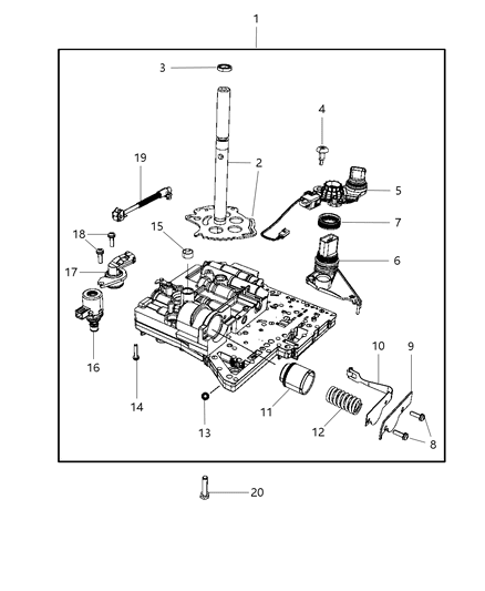 2019 Dodge Journey Valve Body & Related Parts Diagram 1