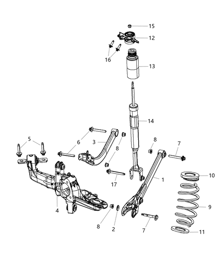 2013 Dodge Dart Rear Coil Spring Diagram for 5168048AA