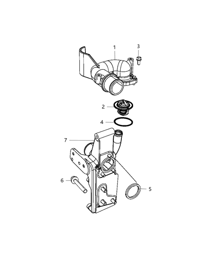 2010 Dodge Ram 3500 Cab Chassis Thermostat & Related Parts Diagram