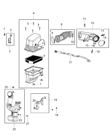 2016 Jeep Cherokee Air Cleaner Diagram 3