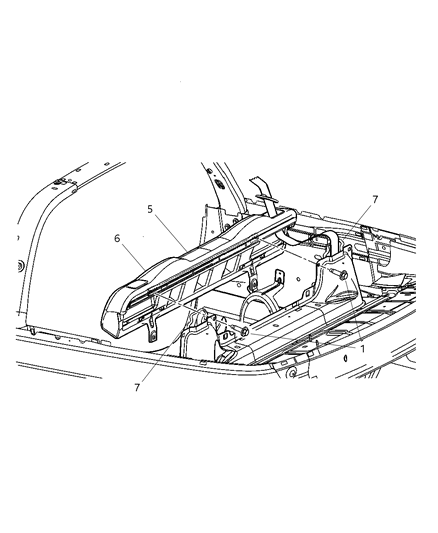 2006 Chrysler PT Cruiser Rear Seat - Bolster Diagram