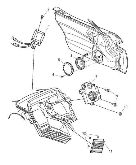 2004 Dodge Viper Antenna - Speakers Diagram