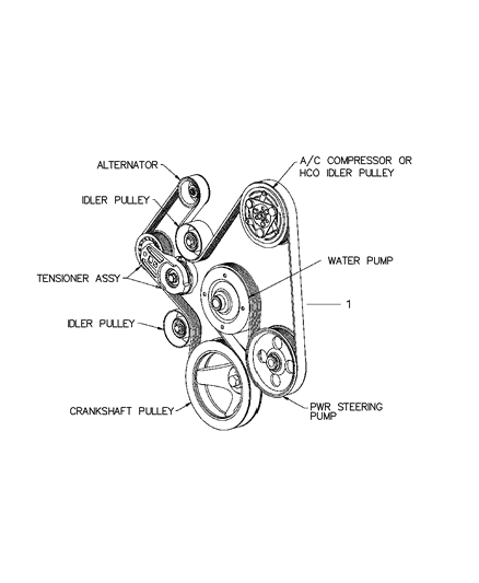 2007 Dodge Ram 1500 Drive Belts Diagram 2