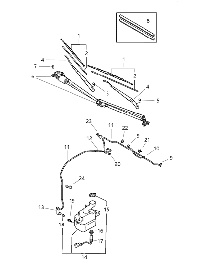 2003 Dodge Stratus Arm WIPER-WIPER Diagram for MR482674