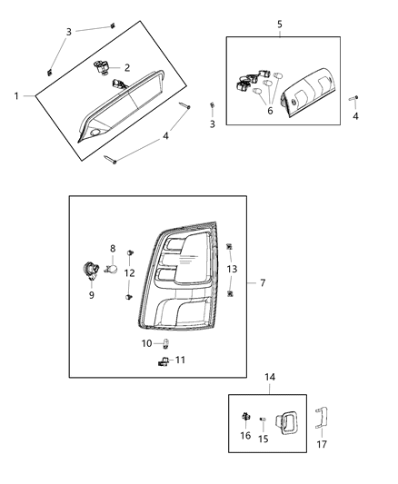 2018 Ram 3500 Lamp-Center High Mounted Stop Diagram for 68163937AJ