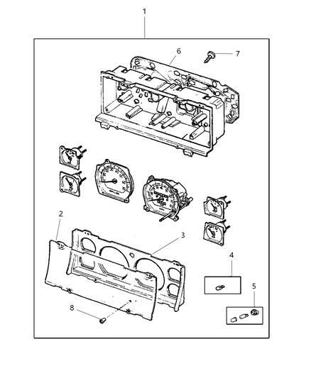 1997 Jeep Cherokee Cluster, Instrument Panel Diagram