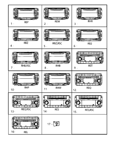 2012 Jeep Compass Radio-AM/FM/CD/DVD/HDD/SATELLITE Diagram for 5091105AC