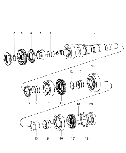 2009 Dodge Dakota Shaft-Output Diagram for 68051368AA